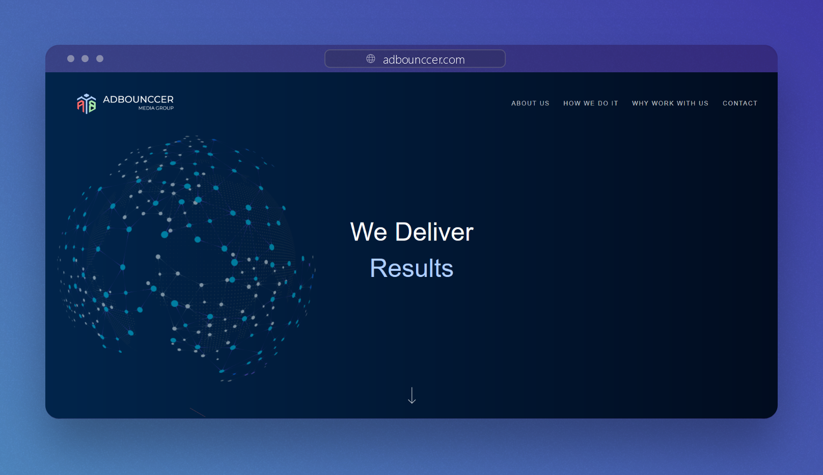 Screenshot of adbounccer website - Developed by Avinash Boddeda
