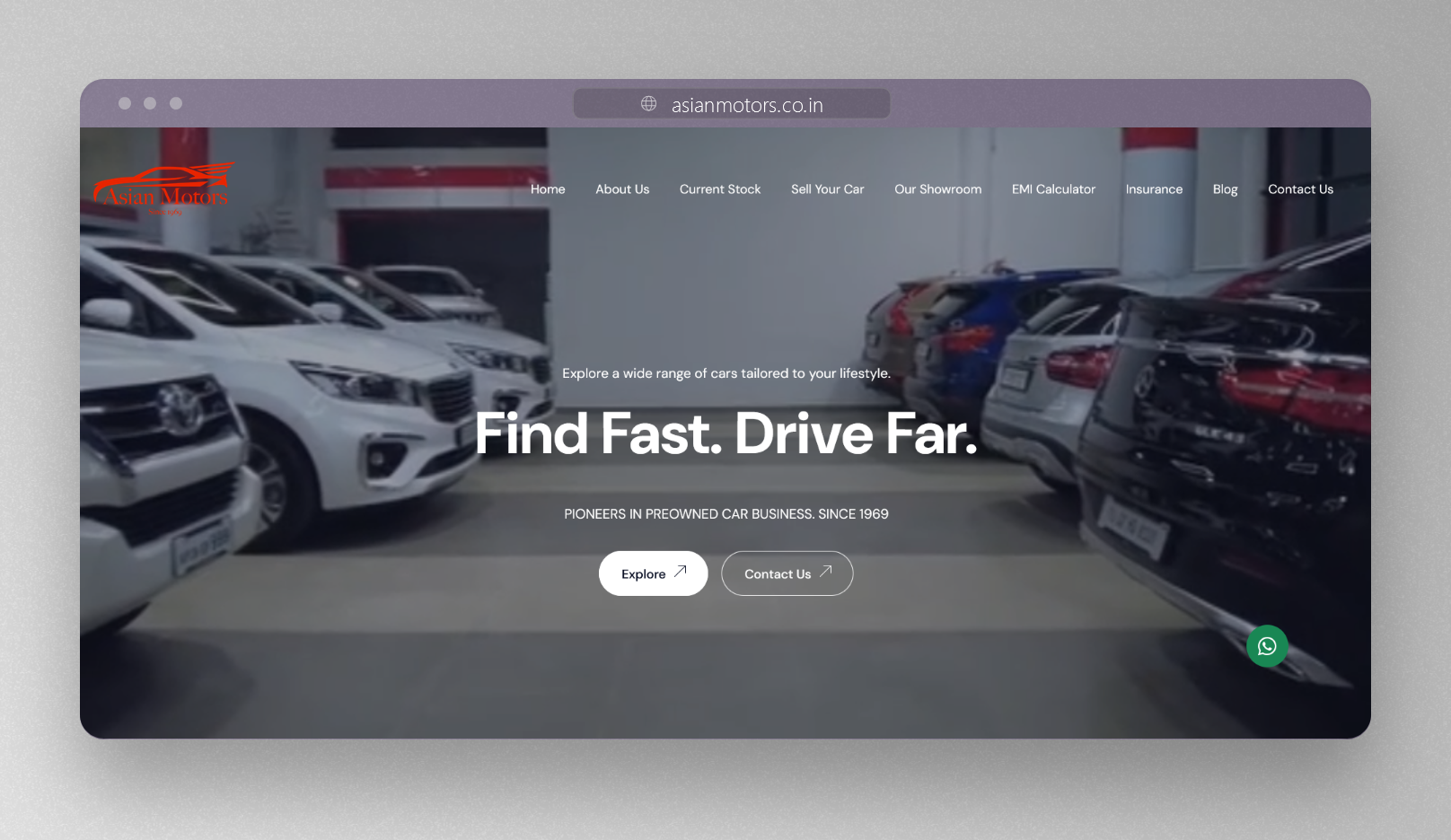 Screenshot of asianmotors.com - Website developed by Jaya Sai Avinash Boddeda
