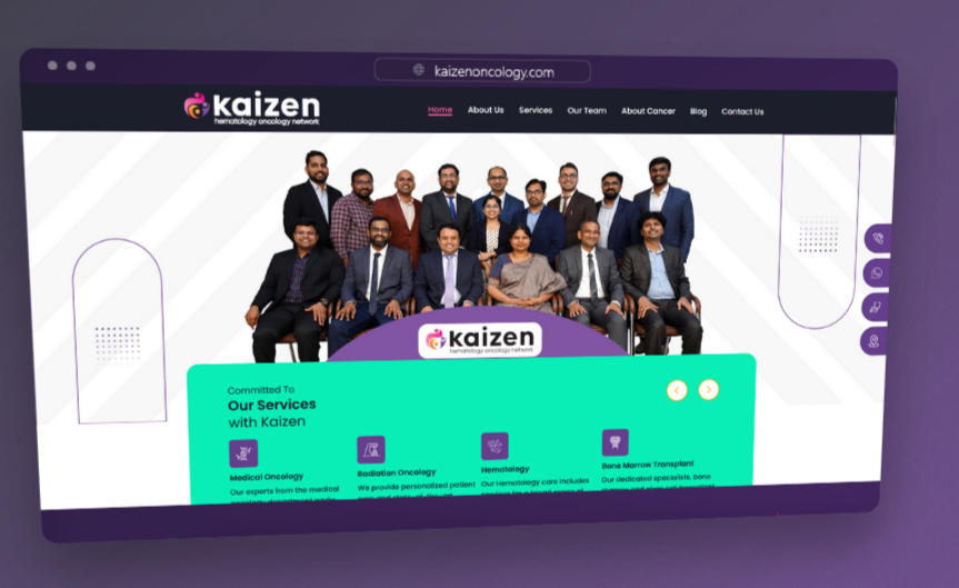 Screenshot of Kaizen Oncology website - Developed by Jaya Sai Avinash Boddeda